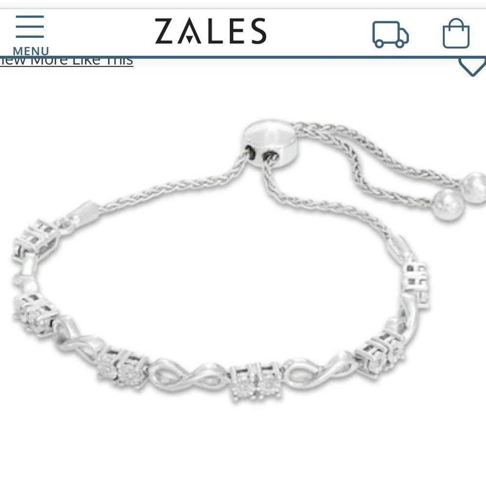 Diamond Accent Duos Infinity Bolo Braceket